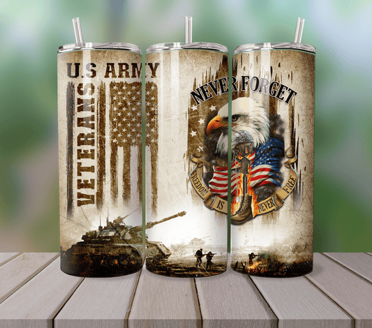 US Army Veteran Never Forget Eagle Tumbler
