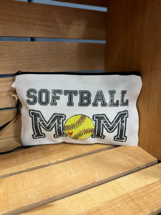 Softball Mom Cosmetic Bag