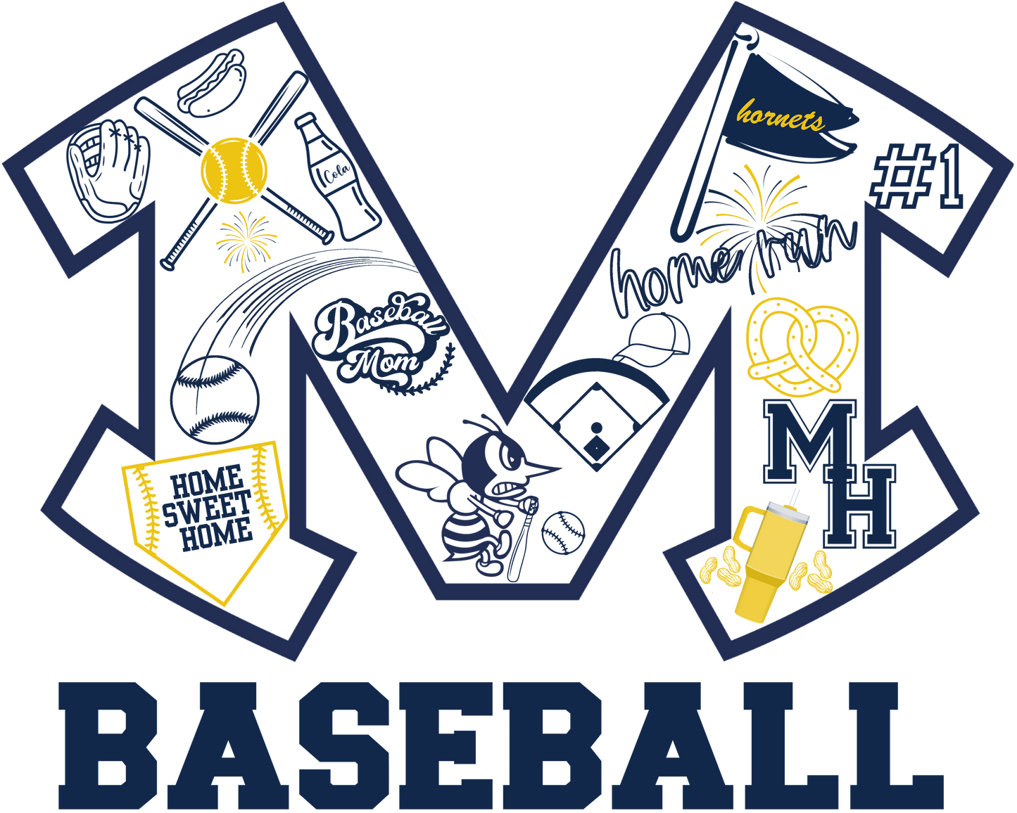 "M" Baseball Mom Tank