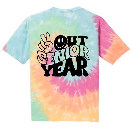 2024 Seniors - Peace Out High School! Tie Dye T-Shirt
