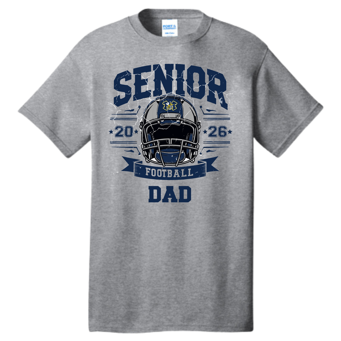 Senior Dad Football 2026 w/Monroe logo, T-Shirt (Two Colors Available)