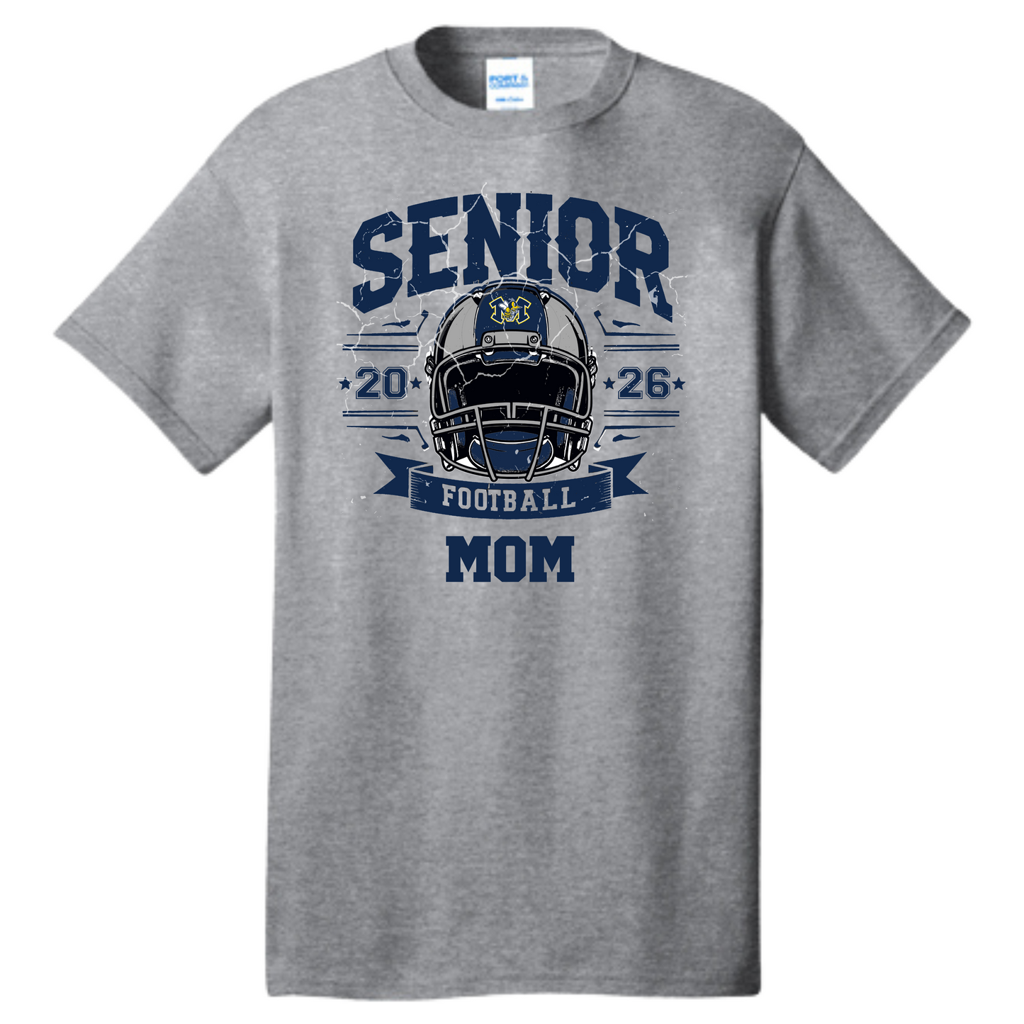 Senior Mom Football 2026 w/Monroe logo, T-Shirt (Two Colors Available)
