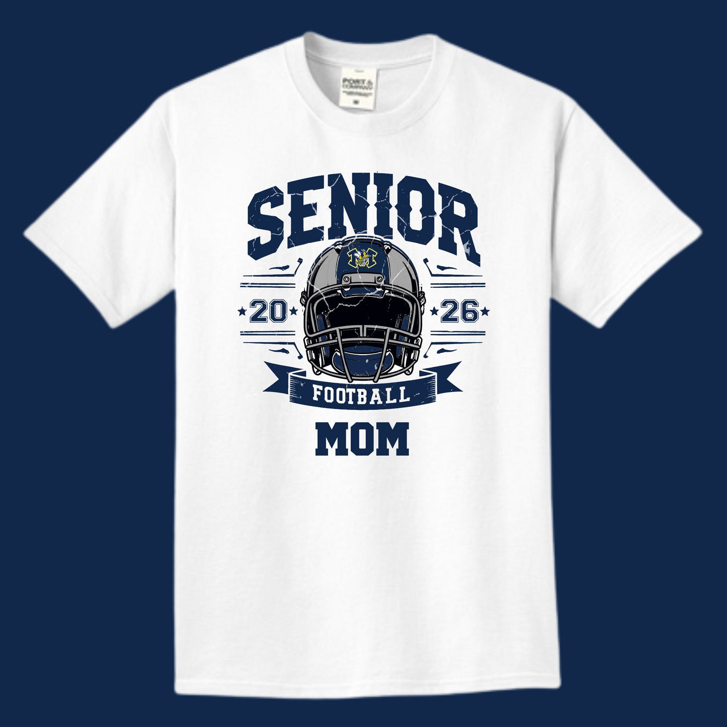 Senior Mom Football 2026 w/Monroe logo, T-Shirt (Two Colors Available)