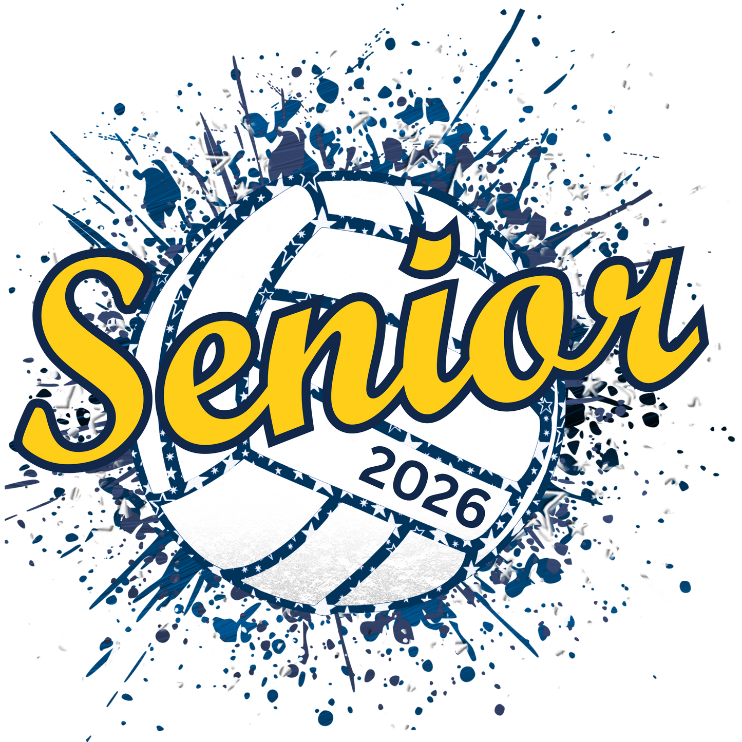 Senior Volleyball Paint Splatter T-Shirt (Available in two colors)