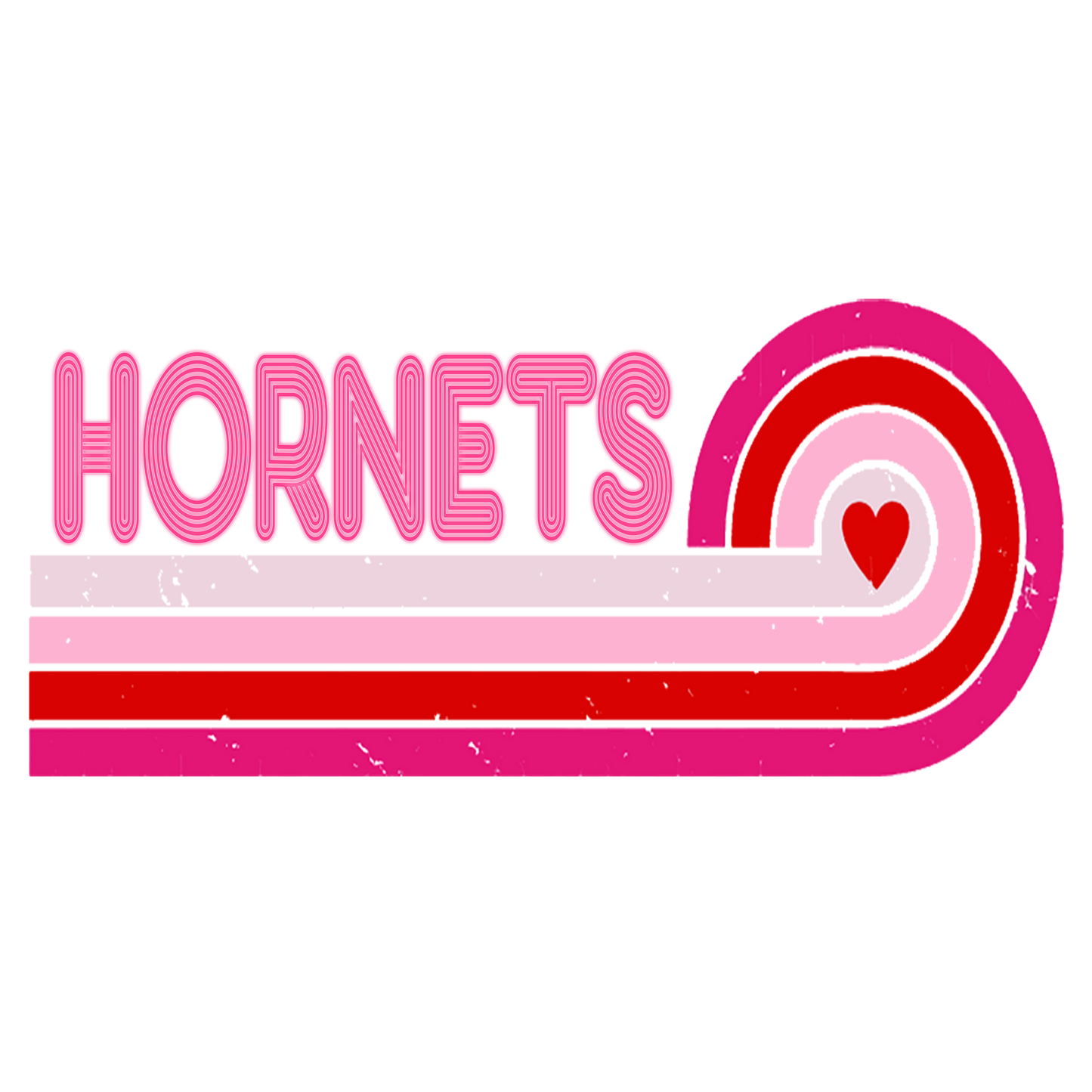 Retro Hornets with Rainbow Heart - Light Pink