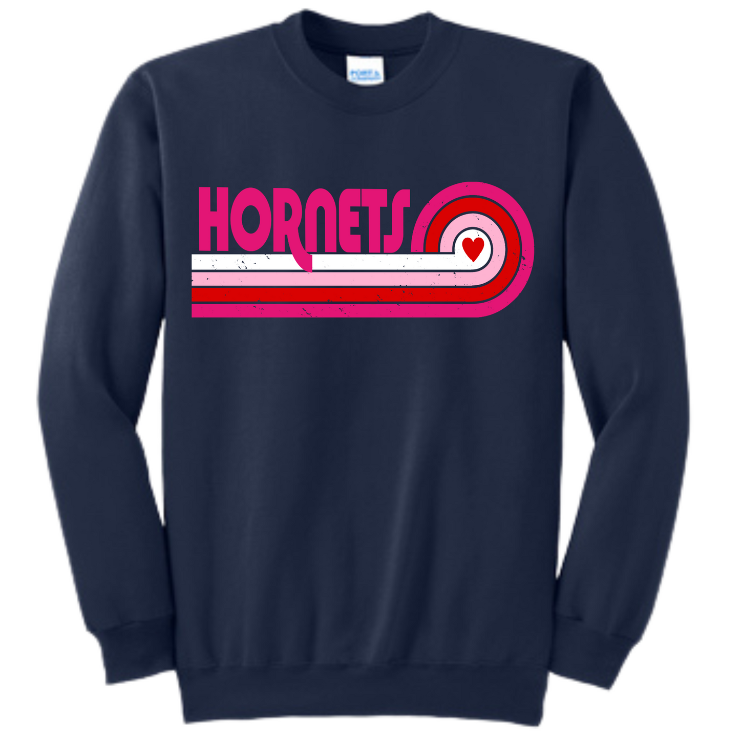 Retro Hornets with Rainbow Heart - Dark Pink