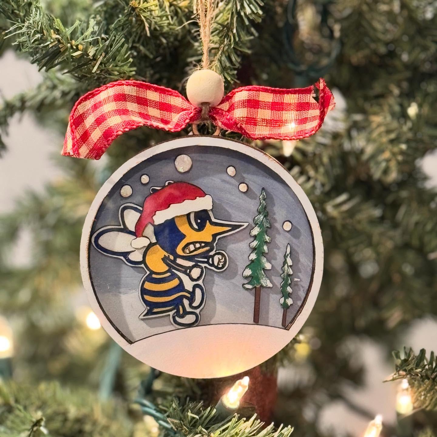 3D Hornet Wooden Ornament