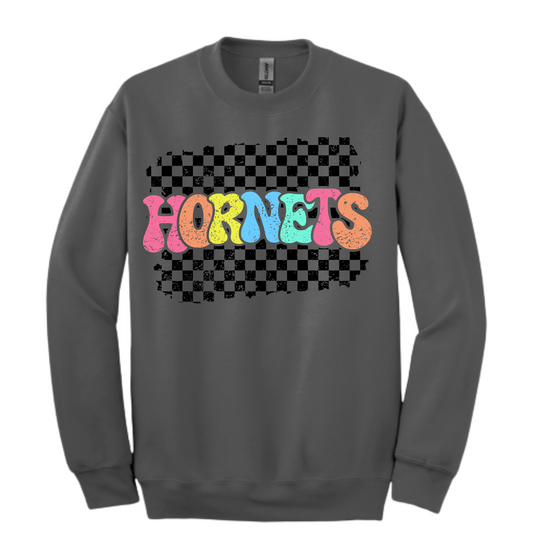 Hornets Bright Colored - Checkered Sweatshirt (Two Colors Available)
