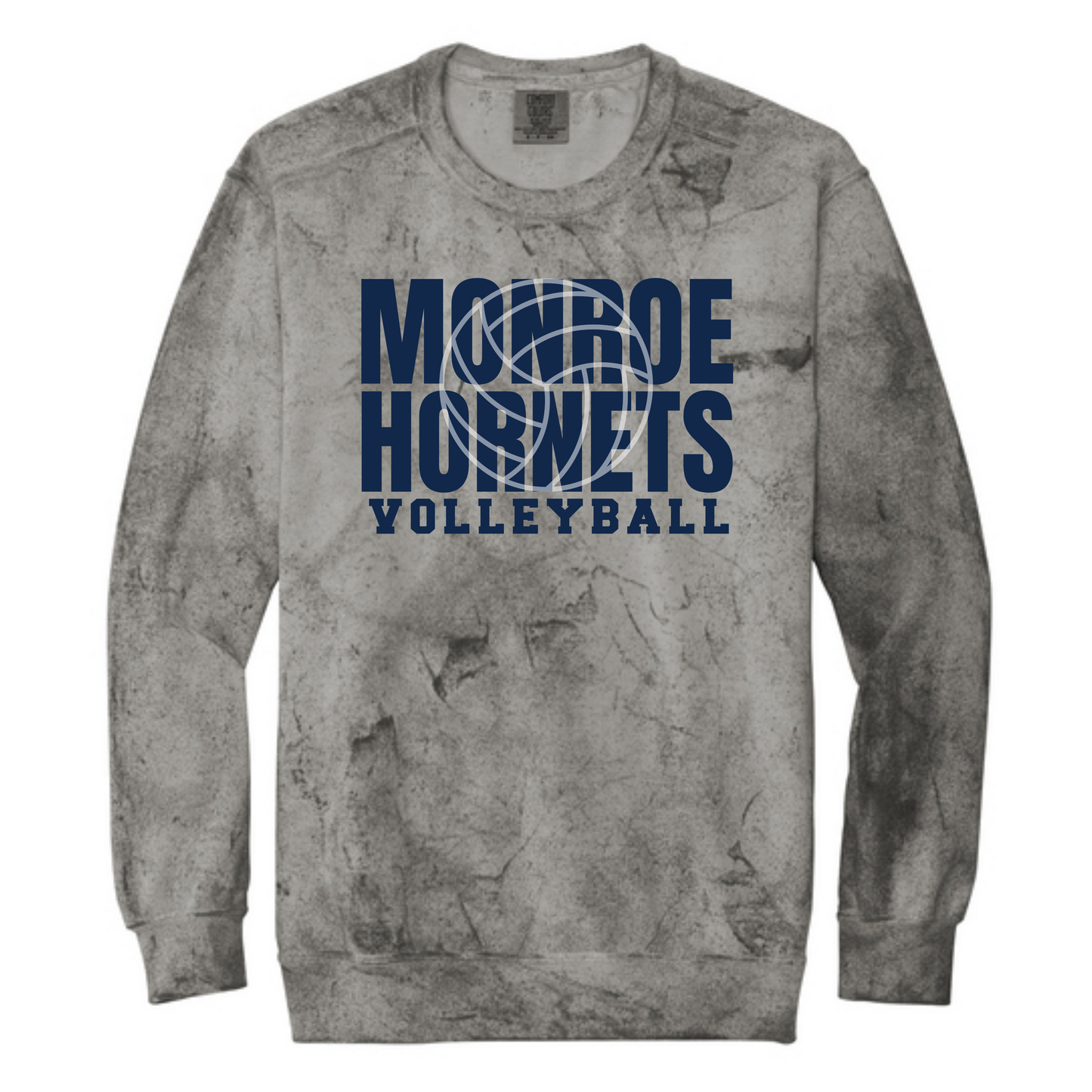 Monroe Hornets - Volleyball Faded Crewneck