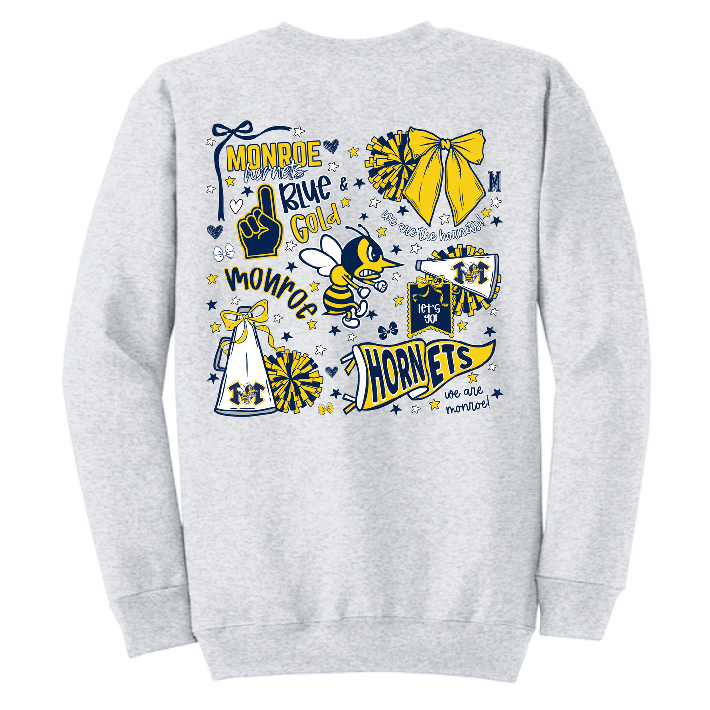 Hornets Cheer Cluster Crewneck - Available in three colors.