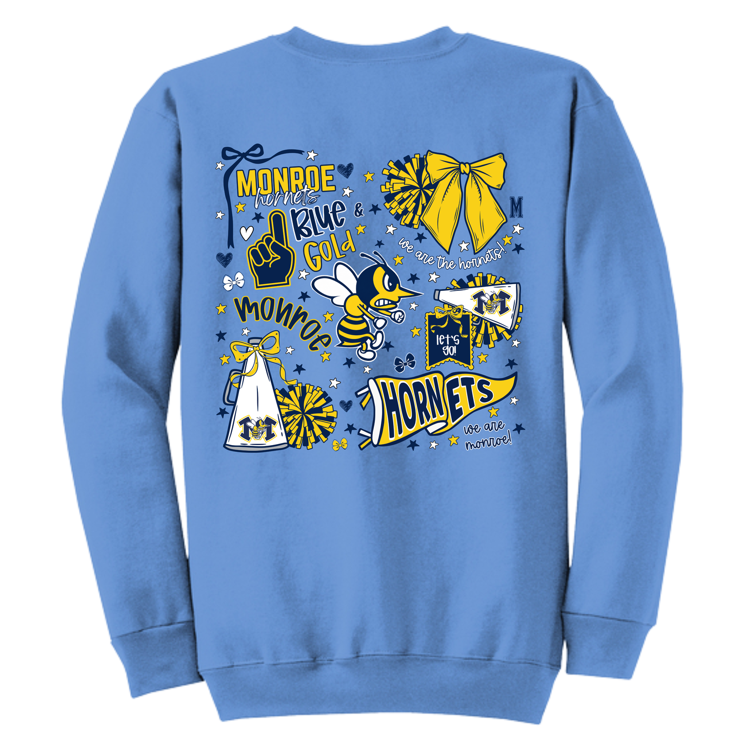 Hornets Cheer Cluster Crewneck - Available in three colors.