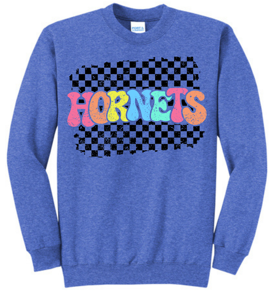 Hornets Bright Colored - Checkered Sweatshirt. (Two Colors Available)