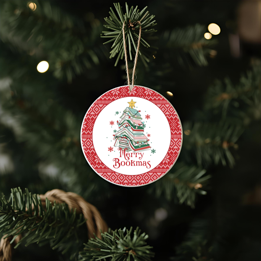 Merry Bookmas Ornament