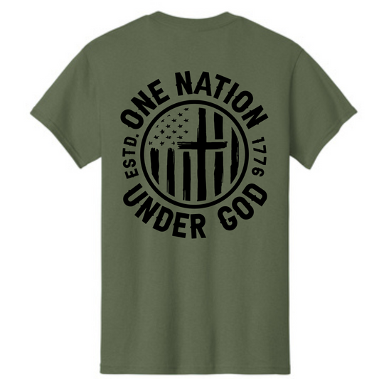 One Nation Under God - Military Green