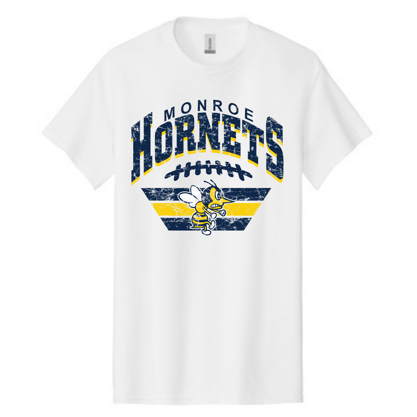 Monroe Hornets Grunge Football Stitch