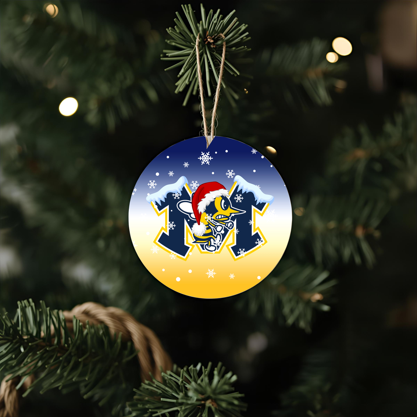 Monroe Hornets Snow Ornament