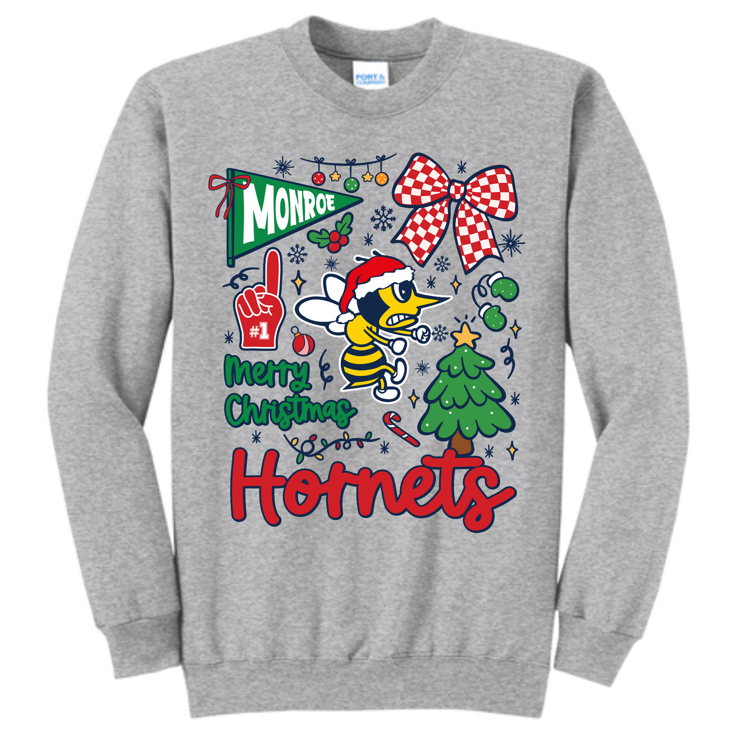 Hornets Christmas Crewneck Sweatshirt! (Available in five Colors!)