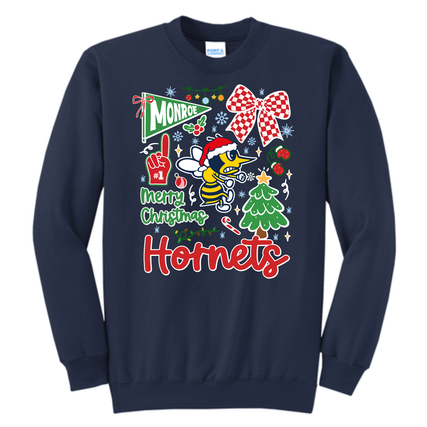 Hornets Christmas Crewneck Sweatshirt! (Available in five Colors!)
