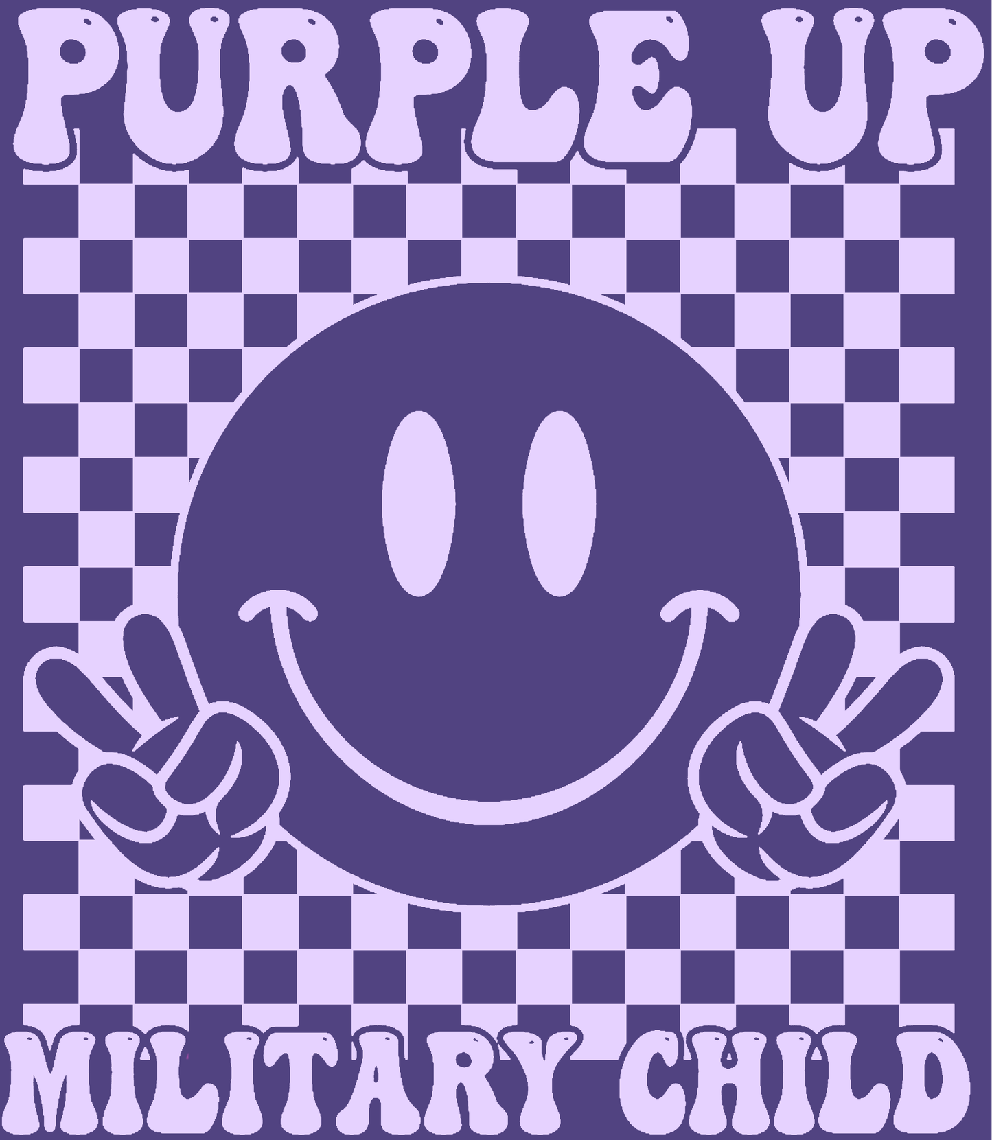 Purple Up Military Child Smiley Face Tee