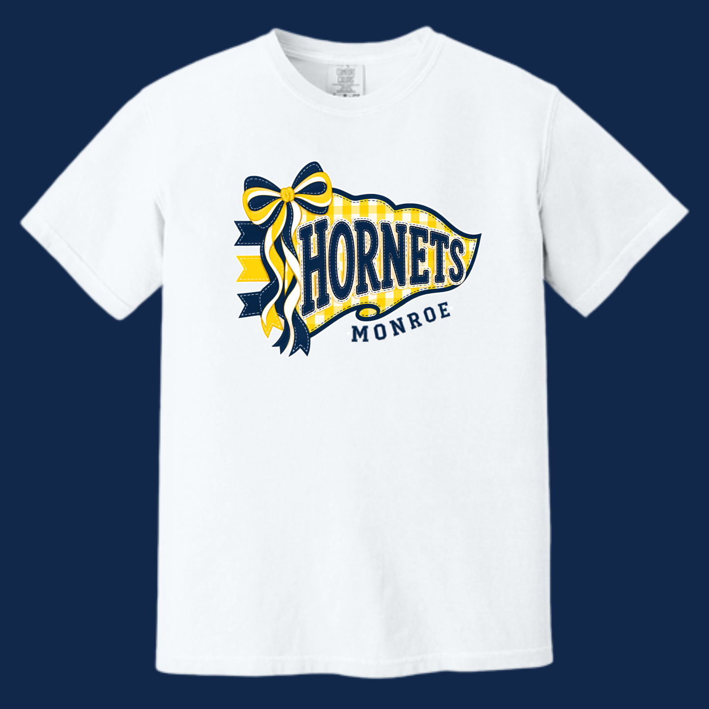 Monroe Hornets Bow & Flag Tee - Available in two colors!