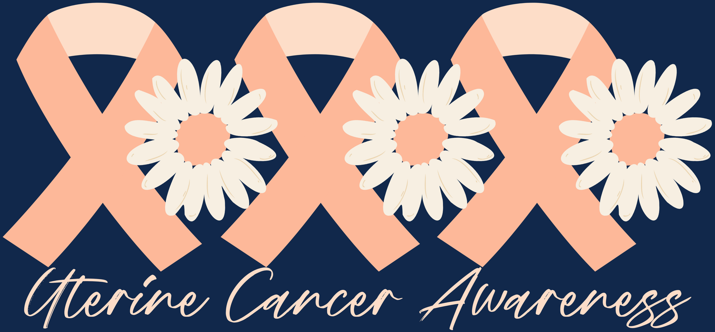 Uterine Cancer - Ribbon and Daisies (Available in Two Colors)