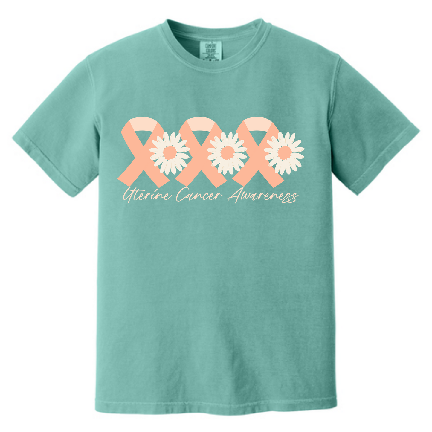 Uterine Cancer - Ribbon and Daisies (Available in Two Colors)