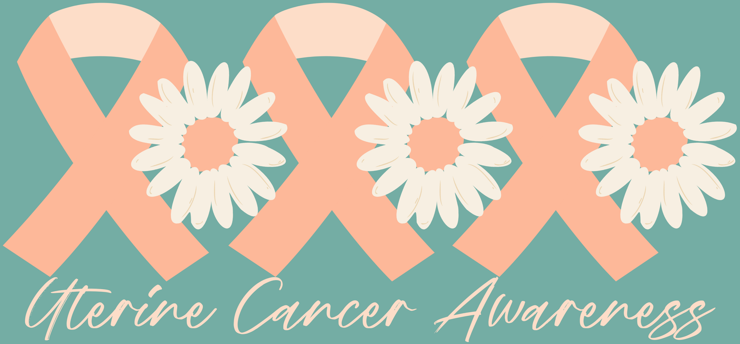 Uterine Cancer - Ribbon and Daisies (Available in Two Colors)
