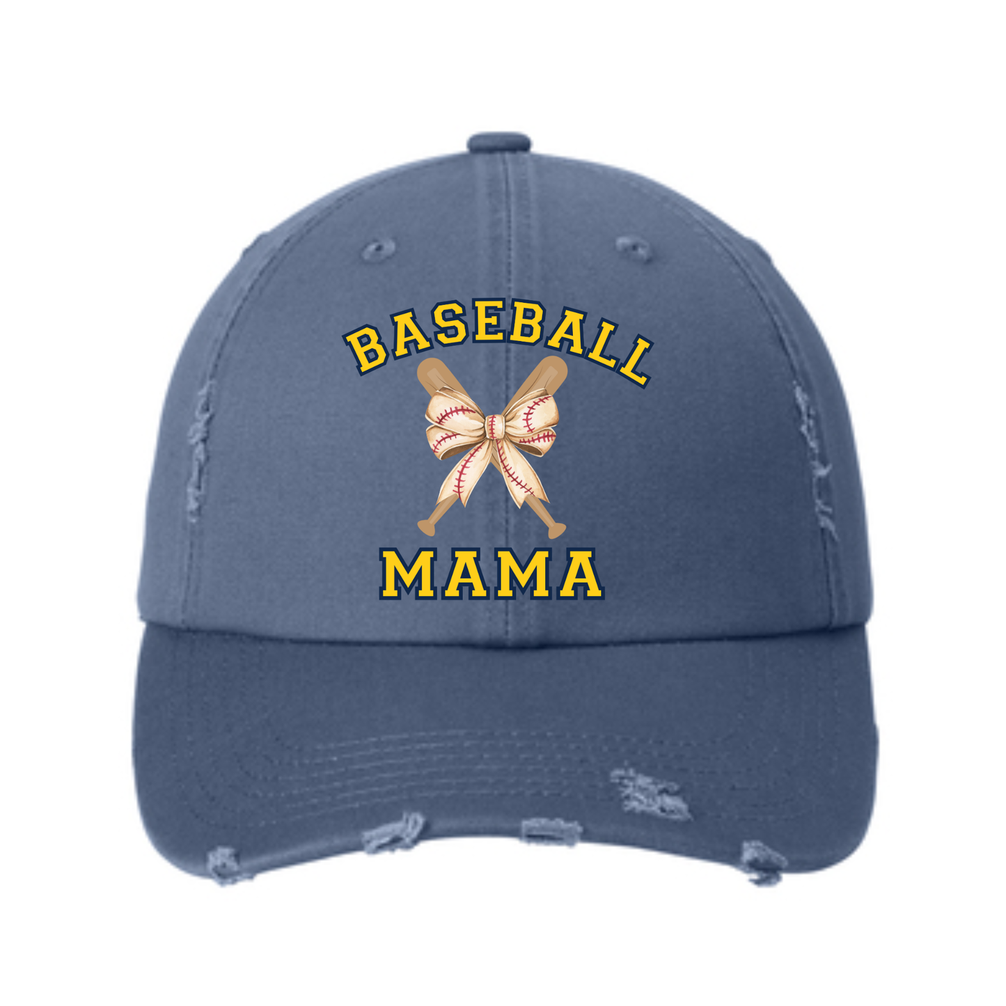 Baseball Bat and Bow Mama Hat
