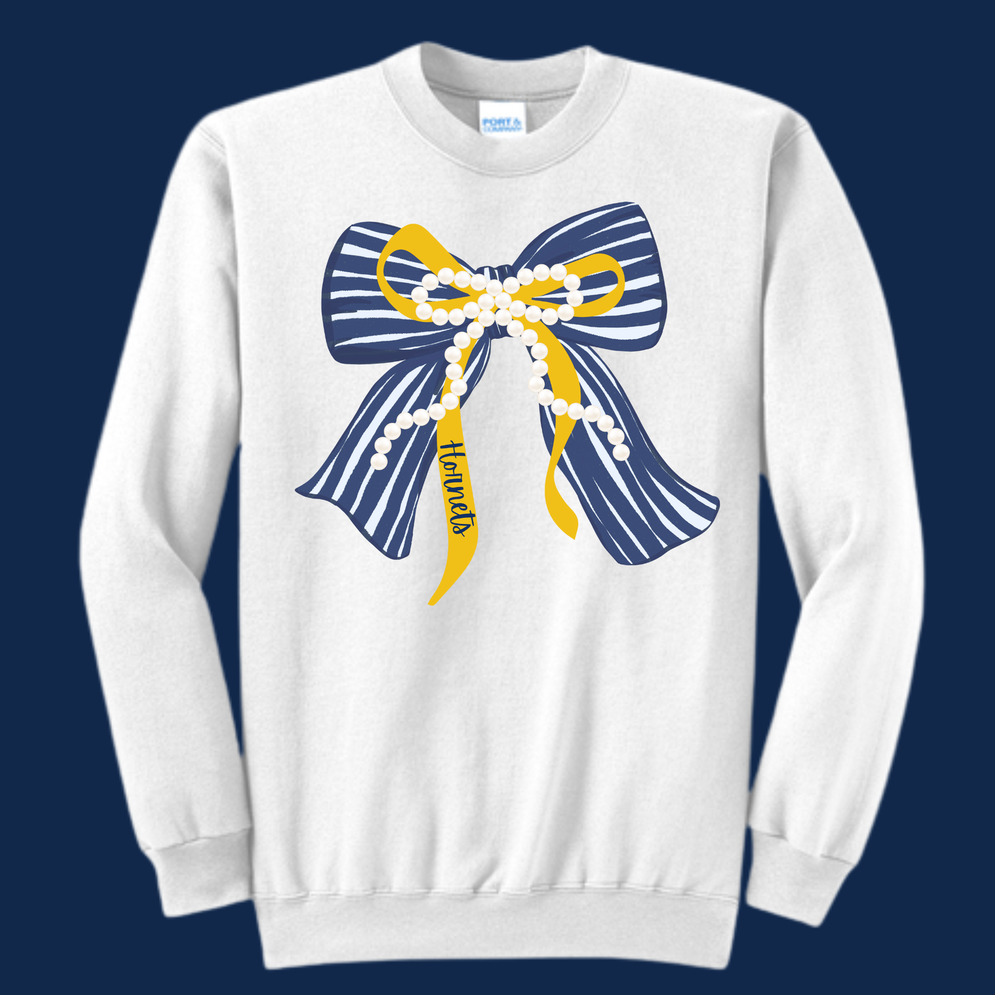 Bows and Pearls Crewneck Sweatshirt (Three Colors Available - see NOTE under description)