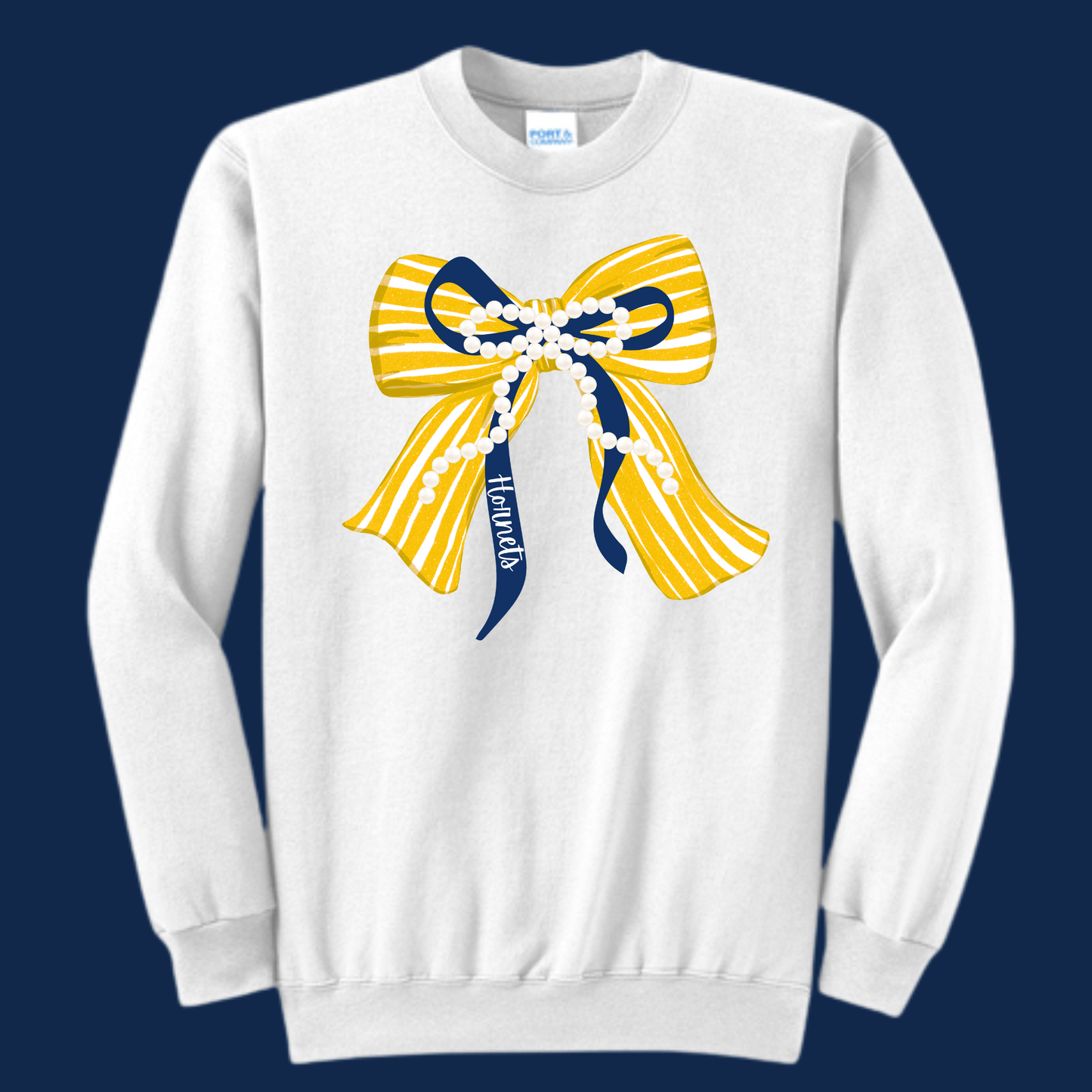Bows and Pearls Crewneck Sweatshirt (Three Colors Available - see NOTE under description)
