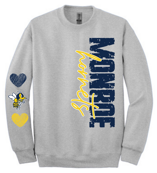 Monroe Hornet Heart Sleeve Crewneck Sweatshirt