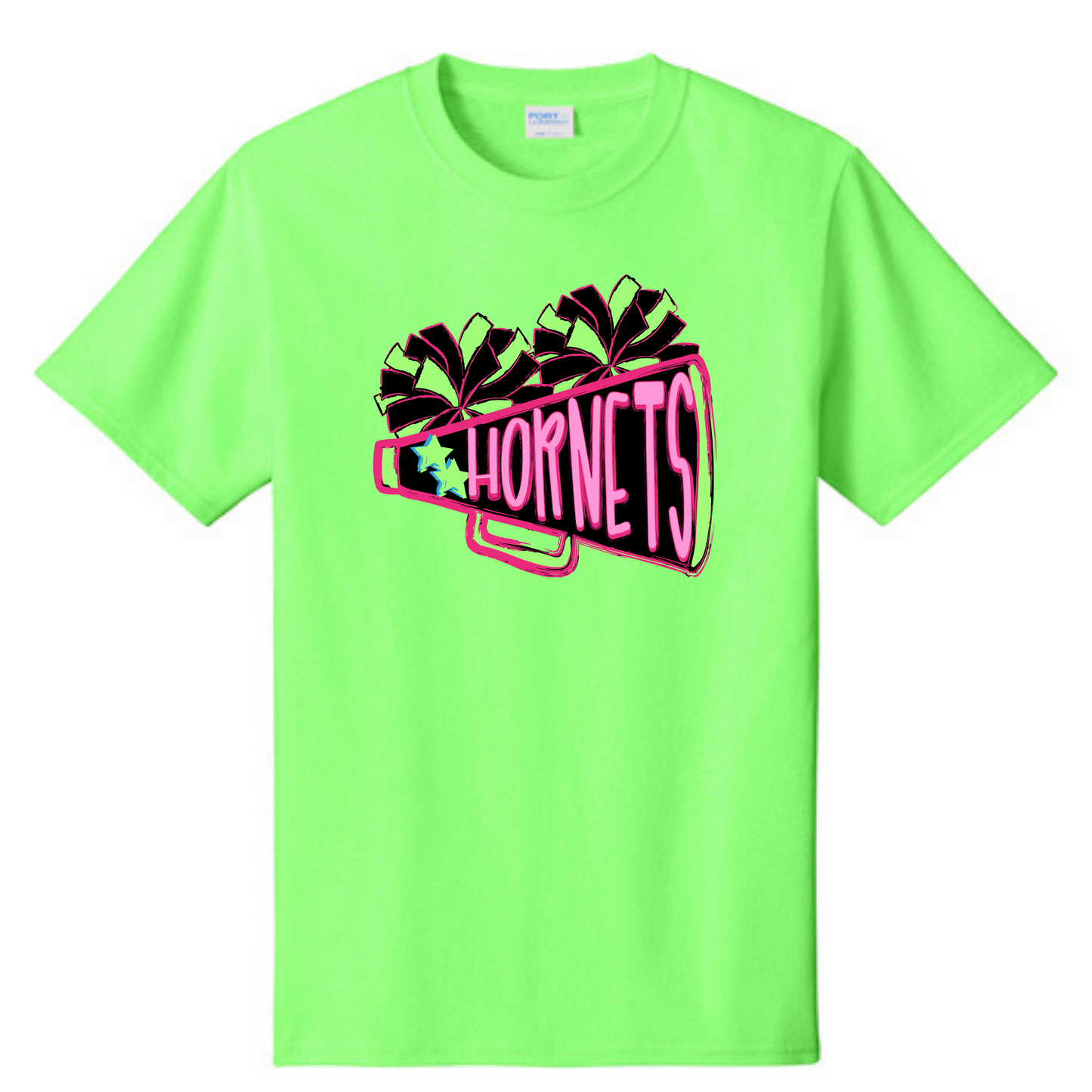 Hornets Neon Megaphone Cheer Tee