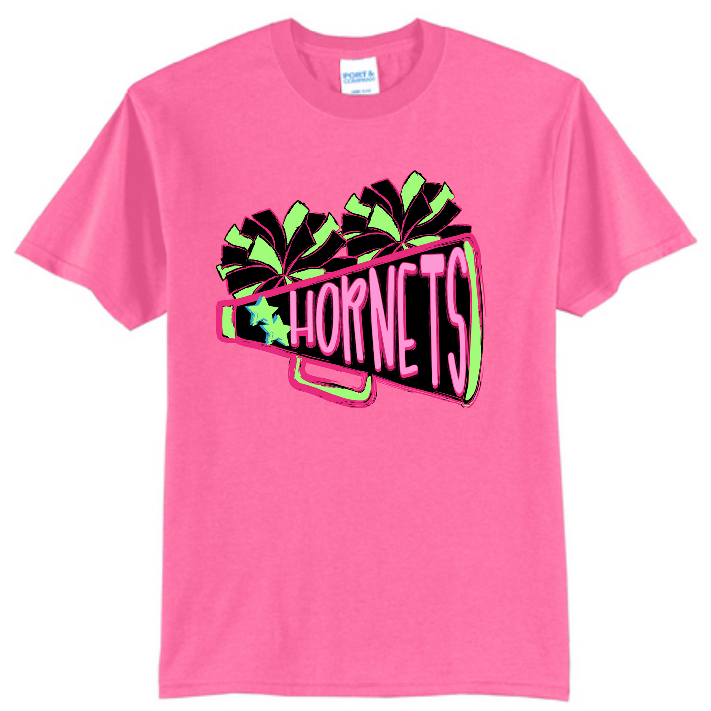 Hornets Neon Megaphone Cheer Tee