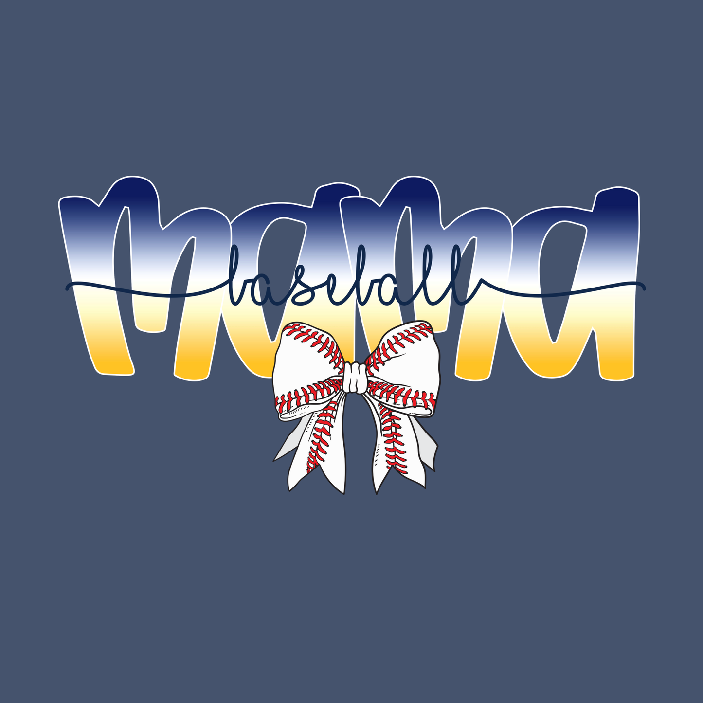 Ombre Baseball Mama with Bow