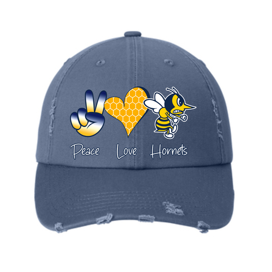 Peace Love Hornets Hat (Available in 3 colors)